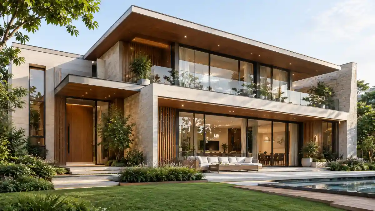 Modern home with slim aluminium window design and large glass windows