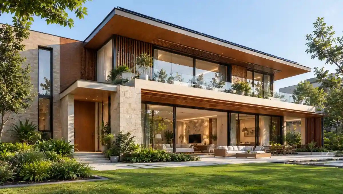 Modern home with energy-efficient windows and thermally broken aluminium frames